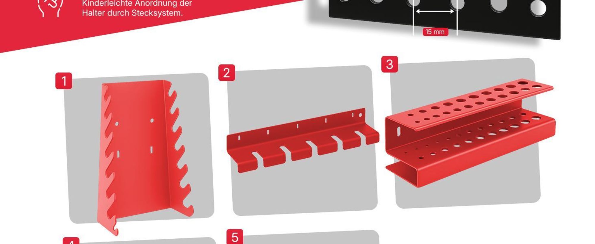 Belko® Werkzeugwand Grau 120x60 cm | Metall Pegboard mit 17-teiligem Haken & Regal | Werkstatt, Garage, Keller