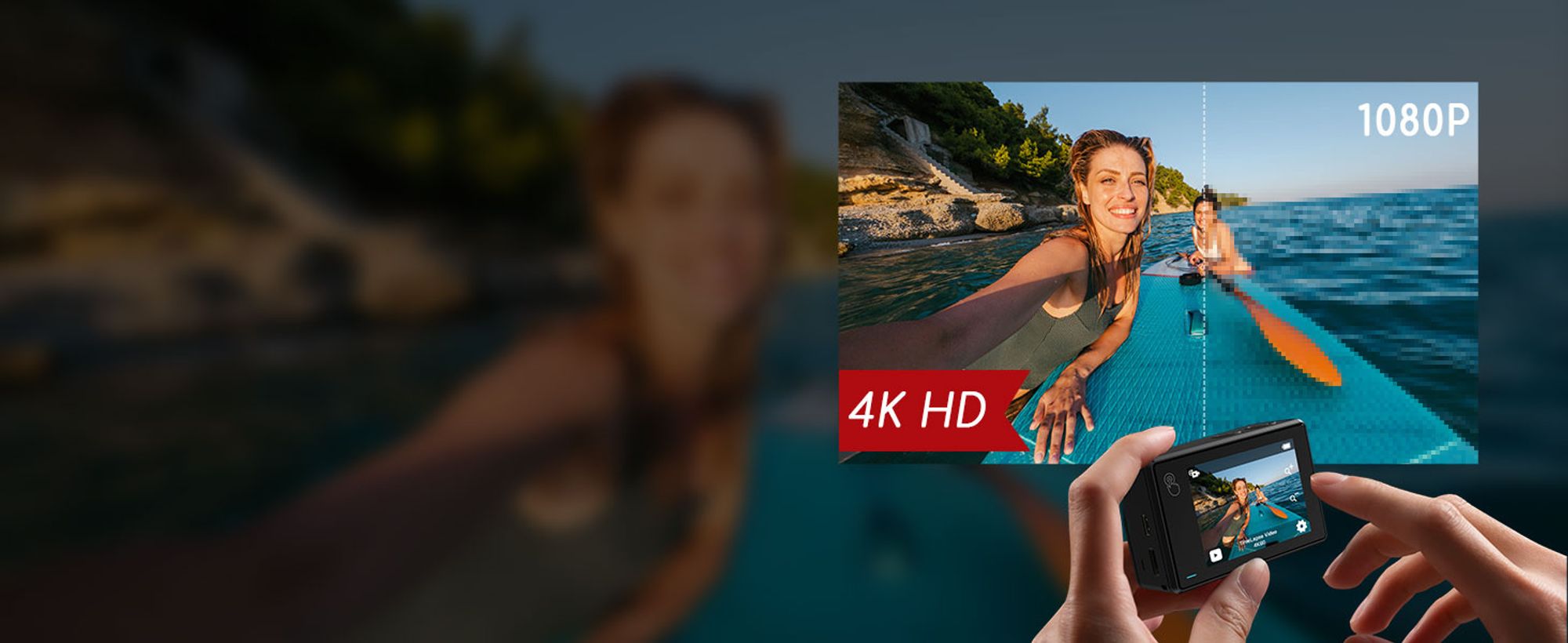 COOAU Action Cam 4K 20MP WiFi 40M Unterwasserkamera Wasserdicht Ultra HD Touchscreen Einstellbar Weitwinkel EIS Sport Kamera mit 2.4G Fernbedienung