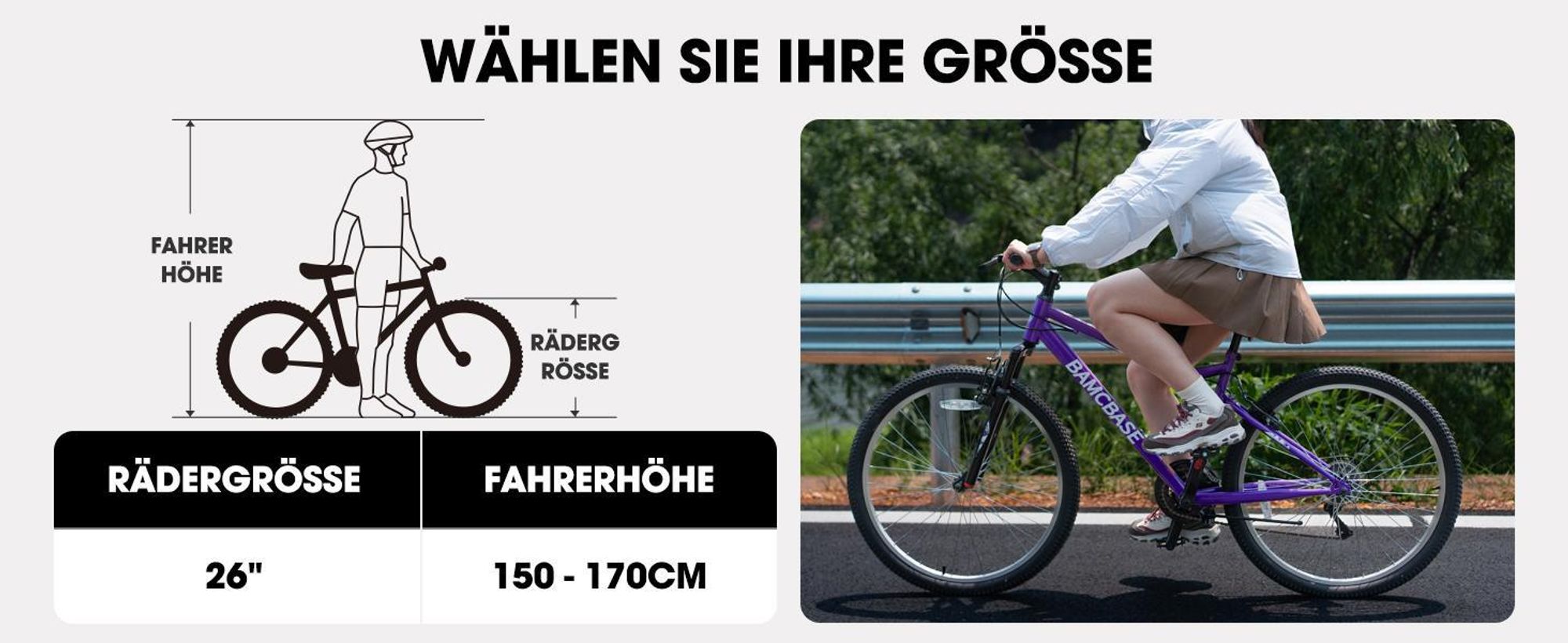 Hiland 26 Zoll Damen Mountainbike, 18-Gang Schaltung, Mountainbike mit V-Bremsen, Robustes MTB für Frauen Studenten-Pendlerfahrrad, Weiß