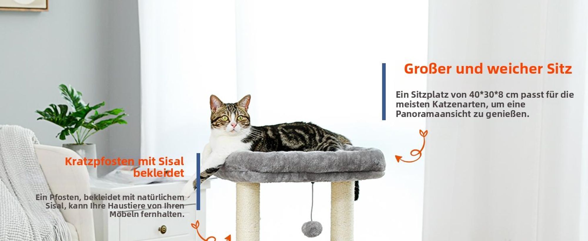 PAWZ Road Kleiner Kratzbaum 70cm Grau
