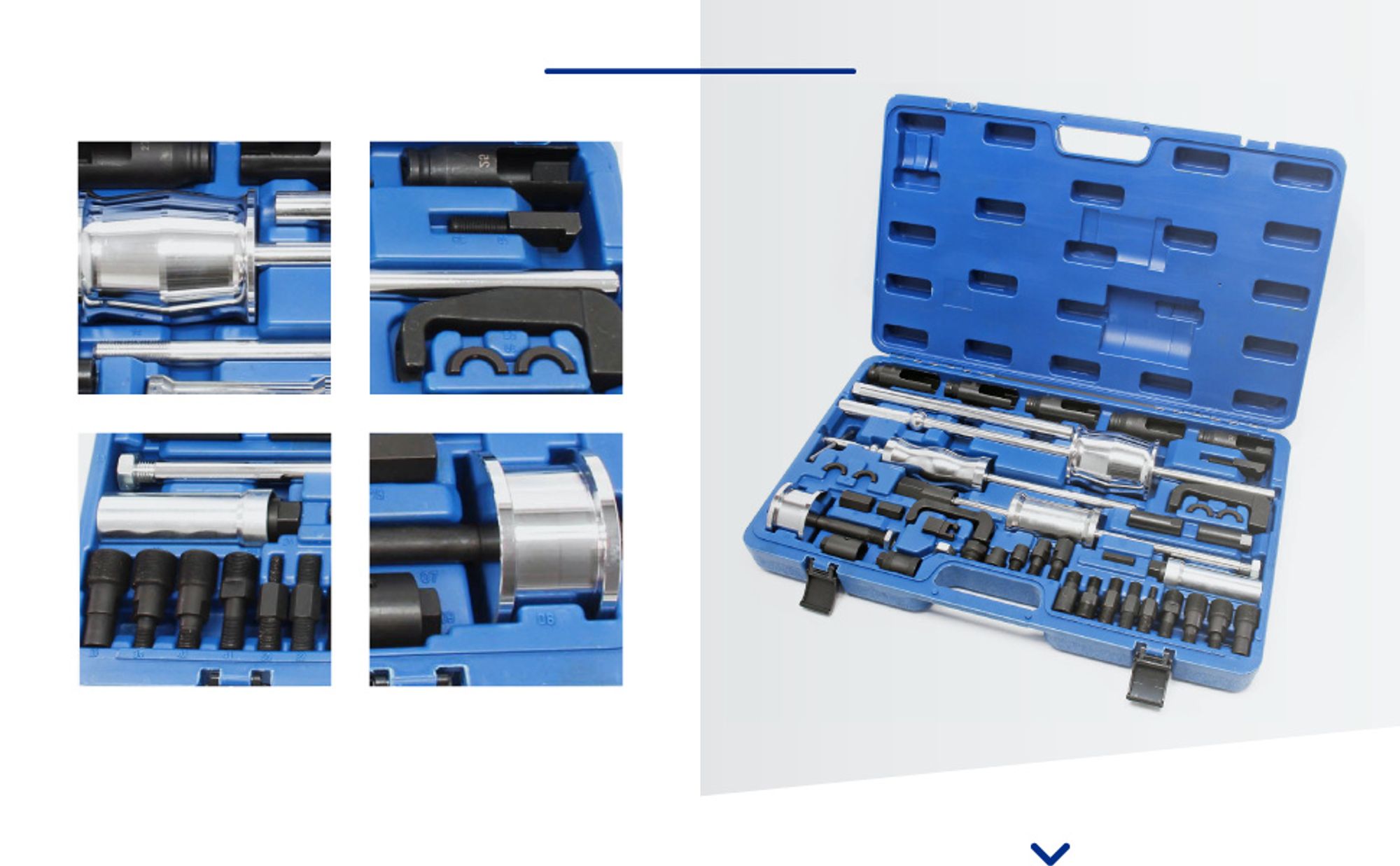 Wiltec 40tlg. CDI Injektoren Auszieher Set, Einspritzdüsen Abzieher mit 3x Gleithammer & verschiedenen Ausziehadaptern im Koffer