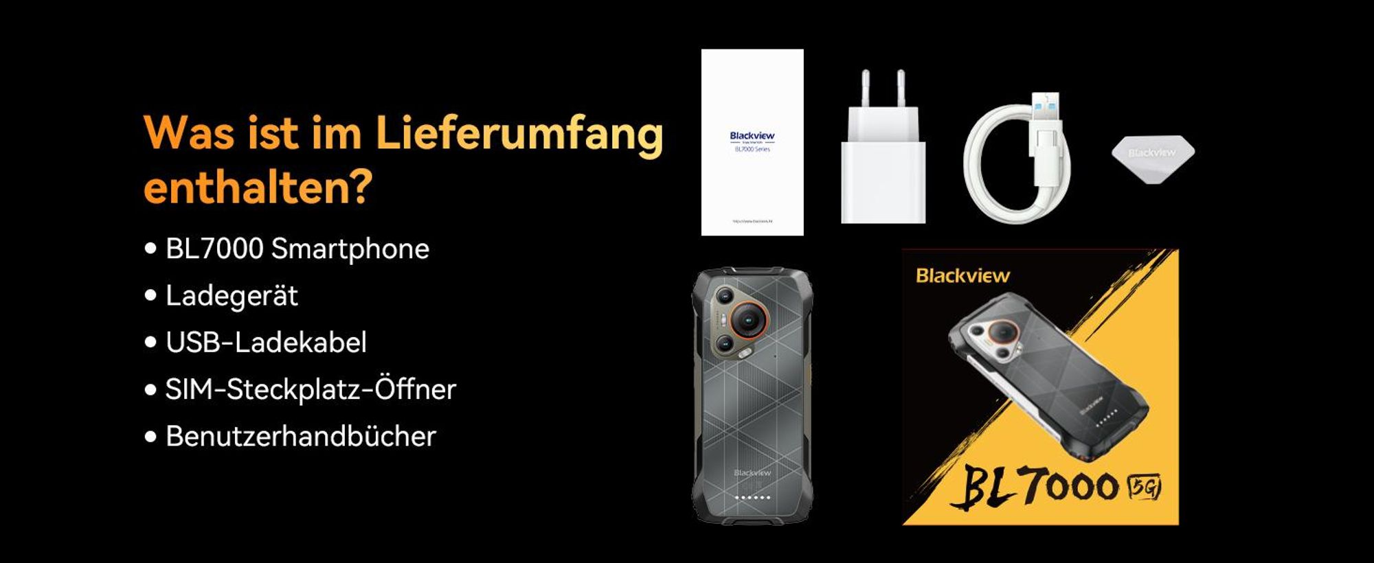Blackview BL7000  Outdoor Smartphone–24+256GB, Dimensity 6030,3 Karten-Slot,6,78", 7500mAh, 120 Hz, 5G, 50 MP Kamera,Face ID/GPS/NFC/OTG,Android 15