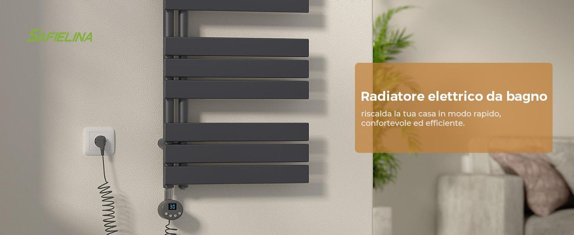 S'AFIELINA 159.9×50cm Scaldasalviette elettrico bagno WiFi, termoarredo con termostato, programmabile,LCD,1000W,asciugamani a basso consumo, Antracite
