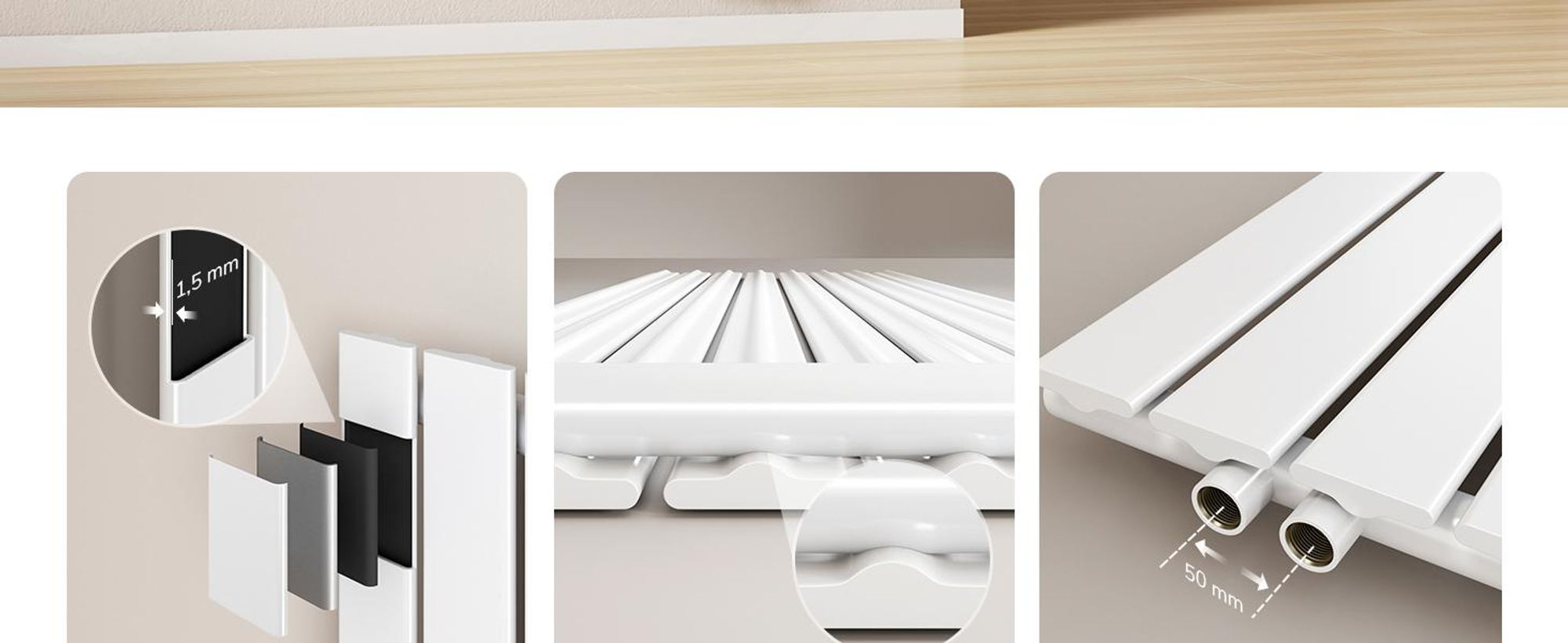 EMKE Heizkörper Flach 60 x 30,4 cm Einlagig 210 W Weiß Design Paneelheizkörper