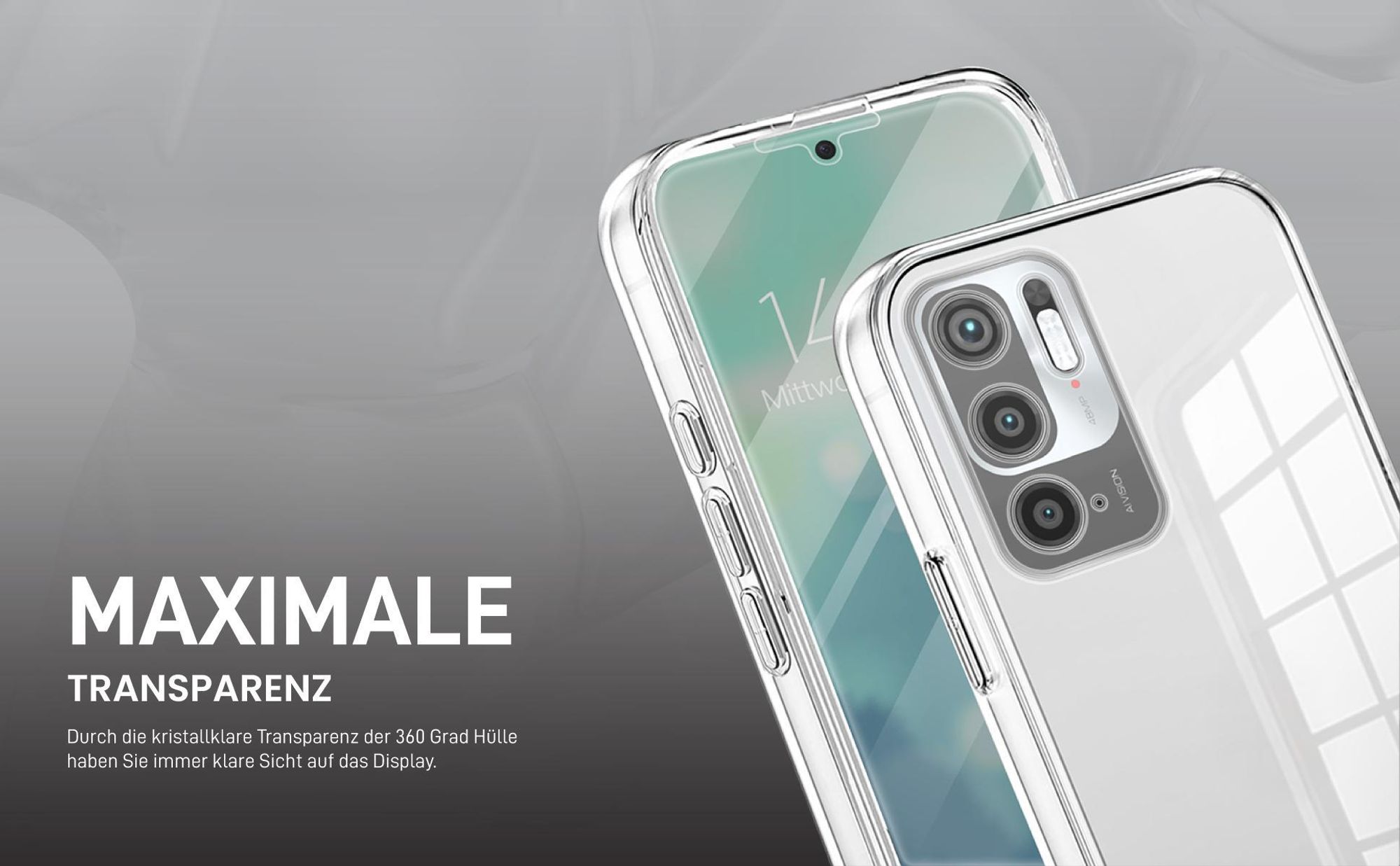 Transparentes 360 Grad Cover Front Back für Xiaomi Redmi Note 10 5G