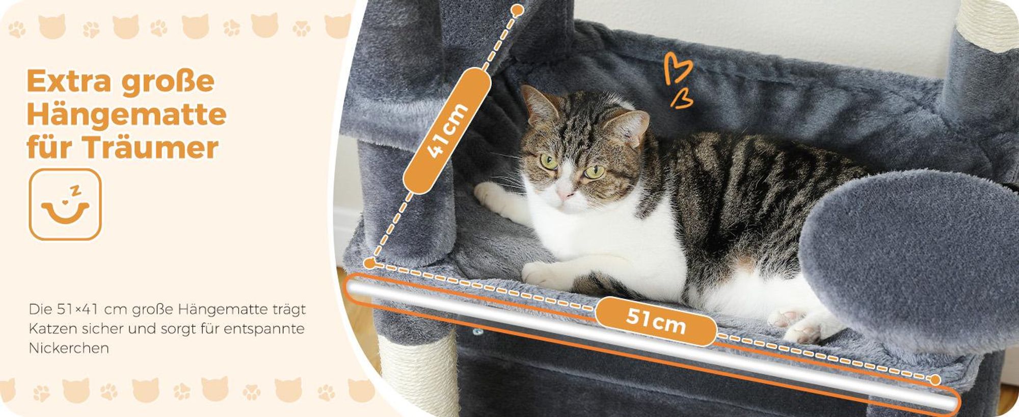 PAWZ Road Kratzbaum Grosse Katzen Stabil, 184 cm Grau