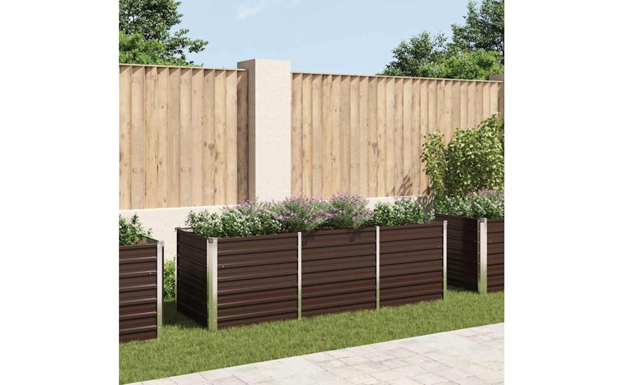 vidaXL Garten-Hochbeet Braun 240 x 80 x 77 cm Verzinkter Stahl