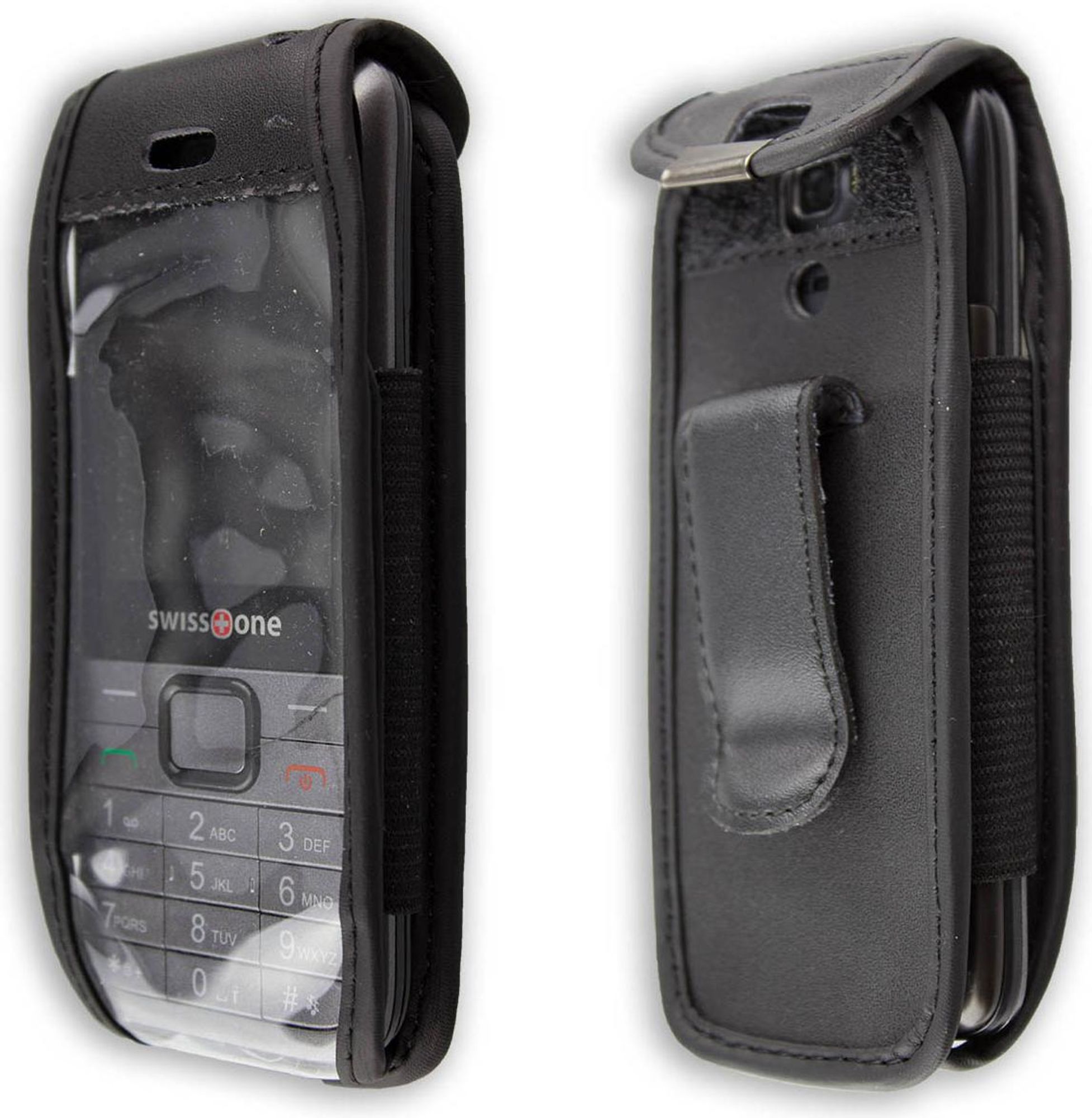 caseroxx Ledertasche mit Gürtelclip kompatibel mit Swisstone SC560 aus Echtleder, Tasche mit Gürtelclip und Sichtfenster  Bild 3