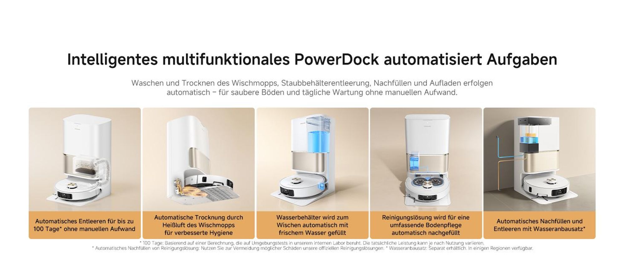 Dreame L50s Pro Ultra Saugroboter mit Wischfunktion,30KPa Saugkraft,100-tägige Selbstreinigung,Hitzereinigung,Eckreinigung und Entwirrungsbürste,Weiß