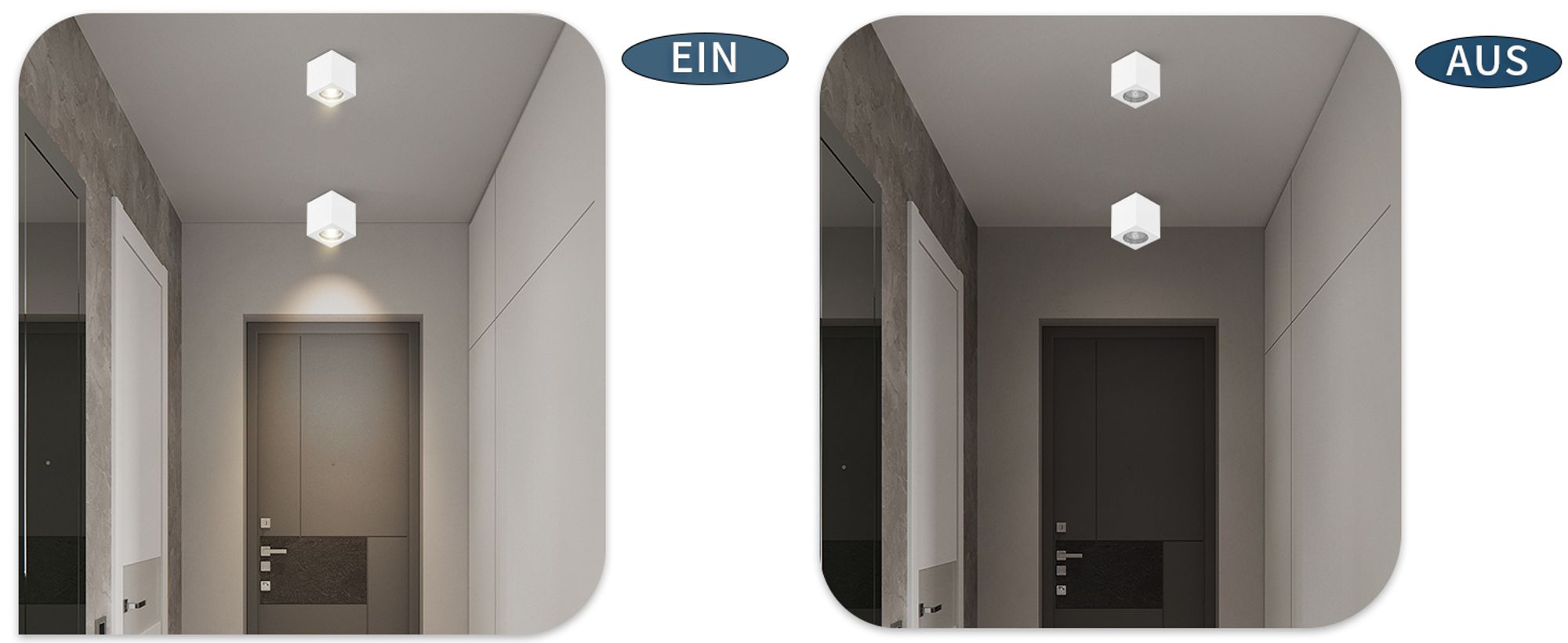 ZMH Aufbauspot 4er weiß Aufbaustrahler GU10 Aufbauleuchte eckig Deckenspots Spots Deckenleuchte Aufputz aus Gips Modern klein Deckenlampe Max.40W für Wohnzimmer Esszimmer Flur Ohne Leuchtmittel