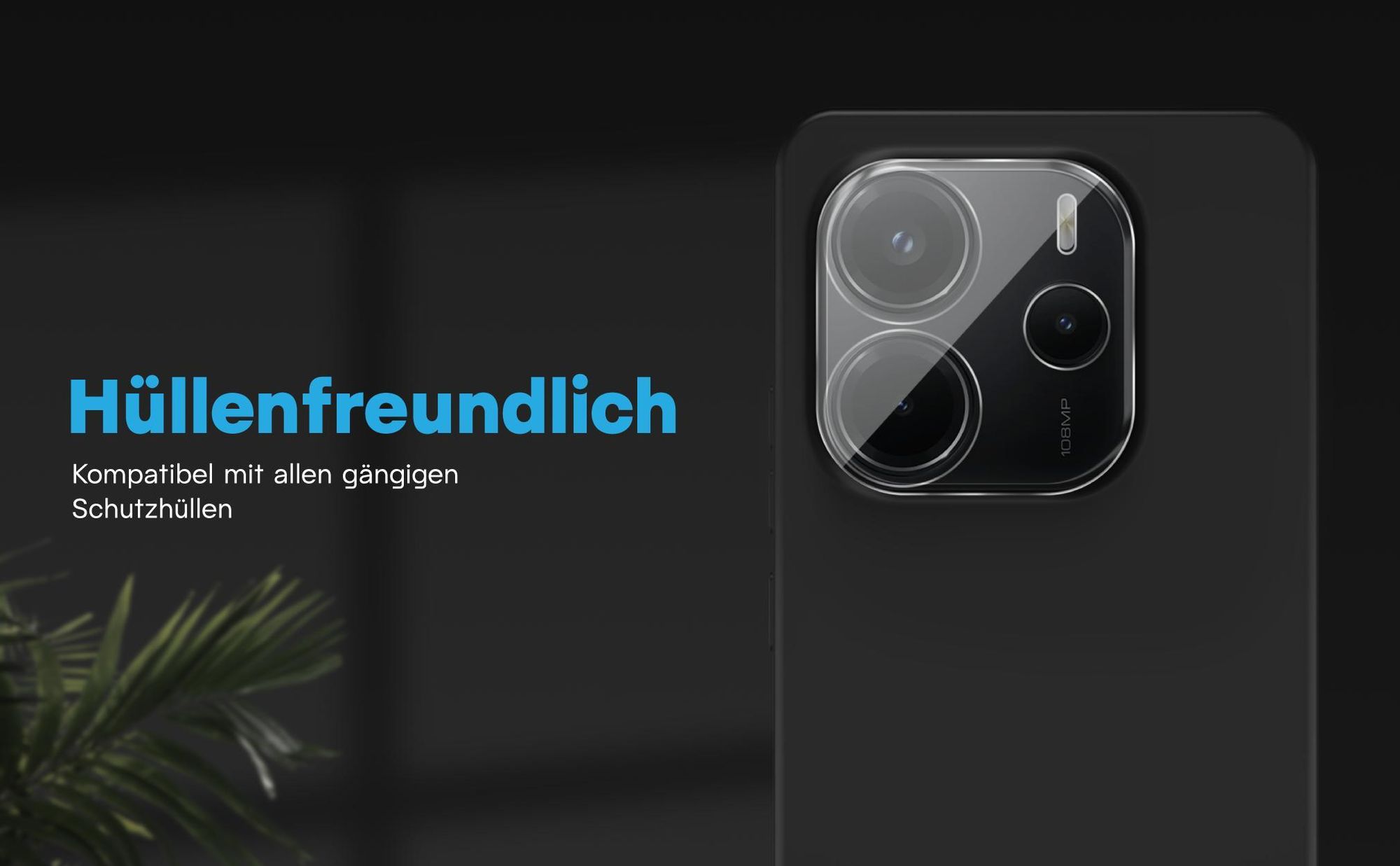Kamera Schutzglas für Xiaomi Redmi Note 14 kompatibel mit allen gängigen Hüllen