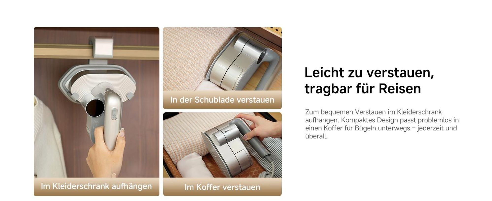 Dreame P7 Vertikaler Dampfbügeleisen, tragbares Bügeleisen, um 90 ° drehbares Dampfpanel, geeignet für alle Stoffe, Zuhause, Reisen, Zuhause und Büro