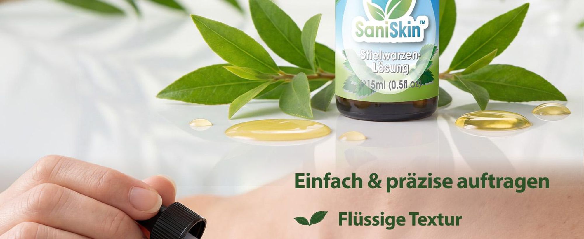 Genius SaniSkin Stielwarzen-Lösung Set 2-tlg, Stielwarzen-Behandlung an Hals, Rücken & Achseln, für alle Hauttypen & Körperstellen geeignet, 2 x 15 ml