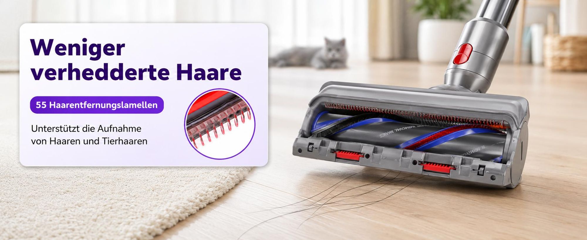 Ersatz-Staubsaugeraufsatz mit hohem Drehmoment für Dyson V11 V15 V10 V8 V7, Upgrade-Staubsaugerkopf für Dyson Staubsaugerteile und Zubehör