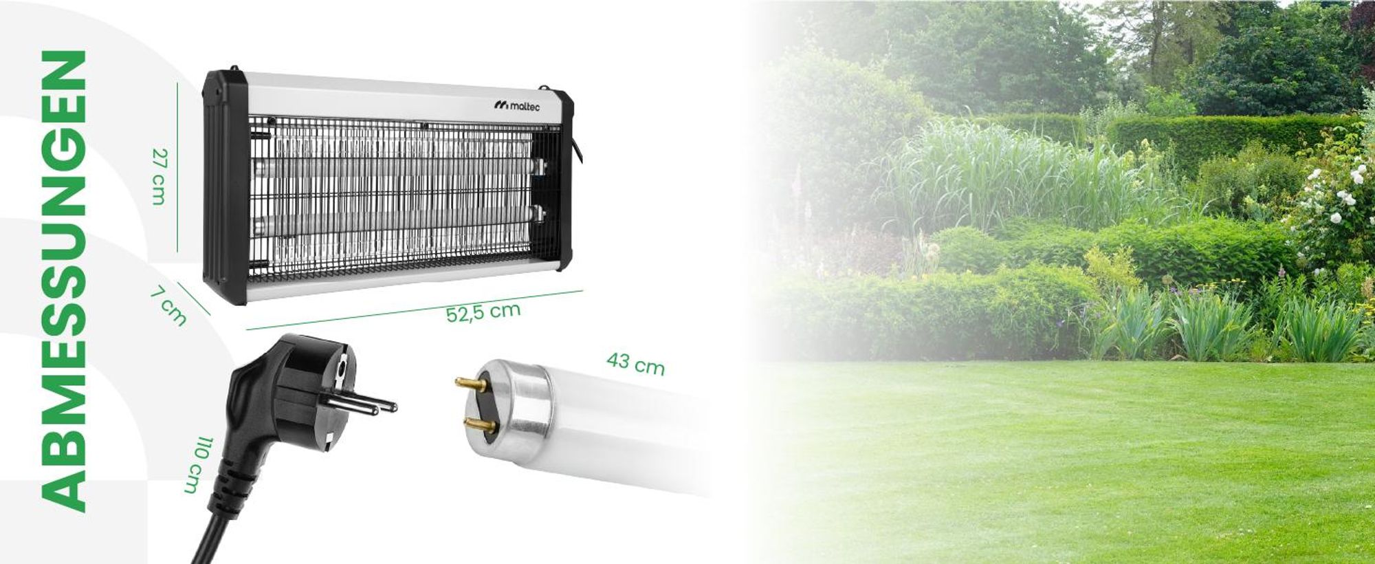 MalTec Insektenvernichter elektrisch Fliegenfalle MasterKiller 30W UV Moskito Insektenlampe Mückenlampe