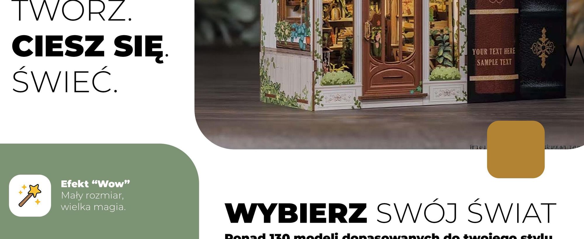 Habarri, Book Nook, DIY book nook, Puzzle 3D, 3d puzzle, dekoracja półki, na prezent