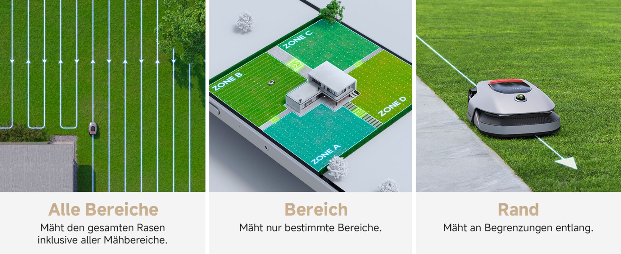 Dreame Intelligenter Mähroboter A1 Pro, Drahtloser Umfang Mähroboter, App-Steuerung, Intuitive Zonenverwaltung, Intelligente Hindernisvermeidung