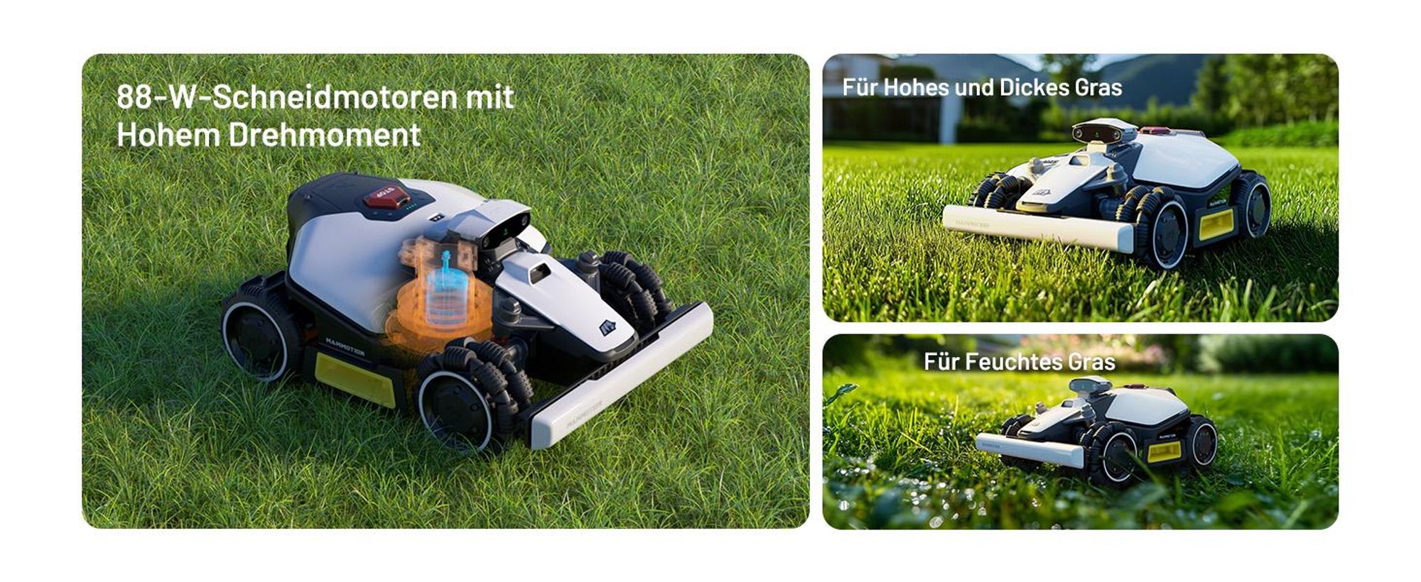 Mähroboter Mammotion LUBA mini AWD 1500 ohne Begrenzungskabel NetRTK+Vision Auto-Kartierung Empf. 1500m² Max. 1800m² 80% Steigung mit 4G-Modul APP