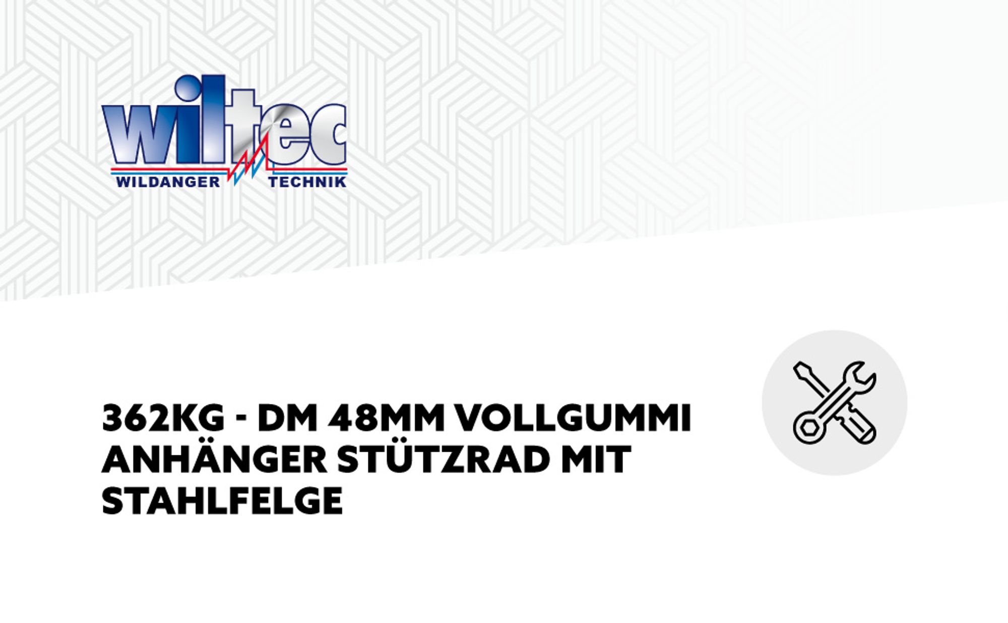 Wiltec Anhänger Stützrad mit 362 kg Stützlast ø48 mm, Bugrad mit Kurbel, Anhängerrad, Abstellstütze