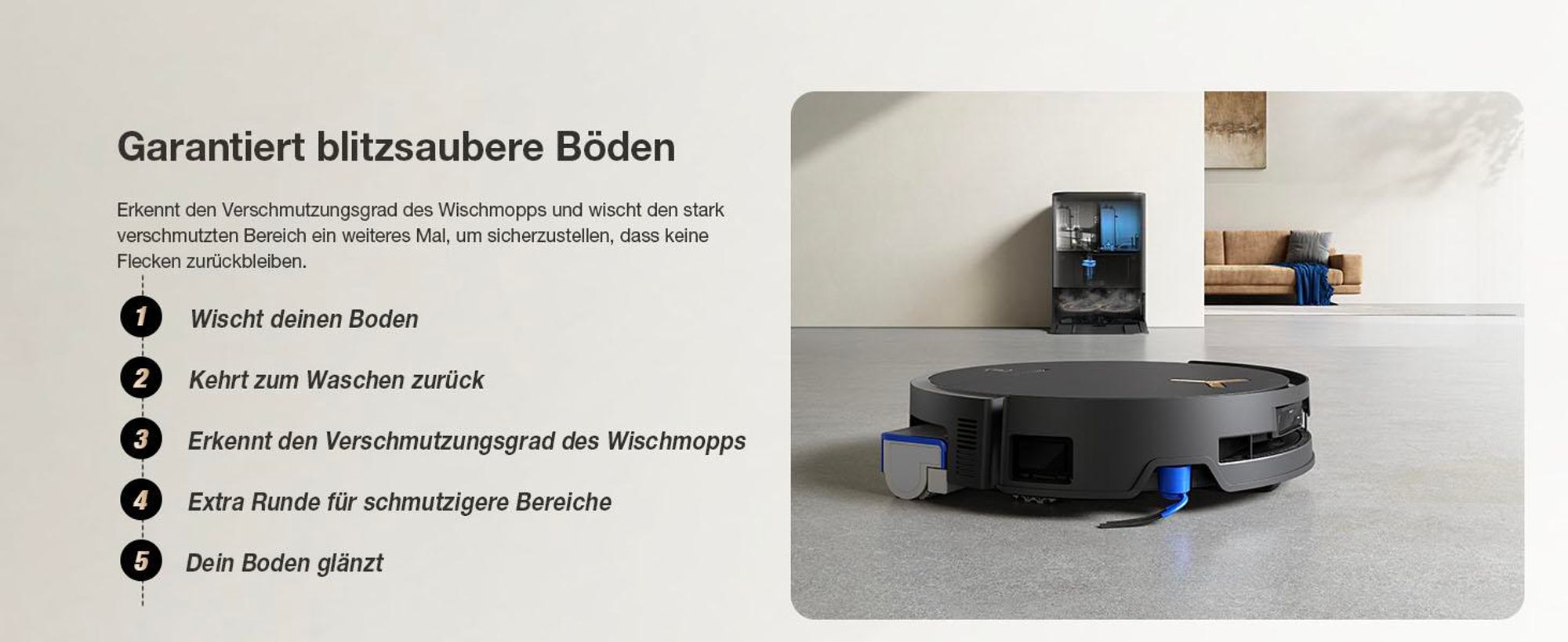 ECOVACS DEEBOT X9 PRO Omni Staubsauger Roboter mit Wischfunktion, 16.600 Pa, OZMO Roller, All-in-One Omni Station, YIKO-GPT Saugroboter, Schwarz