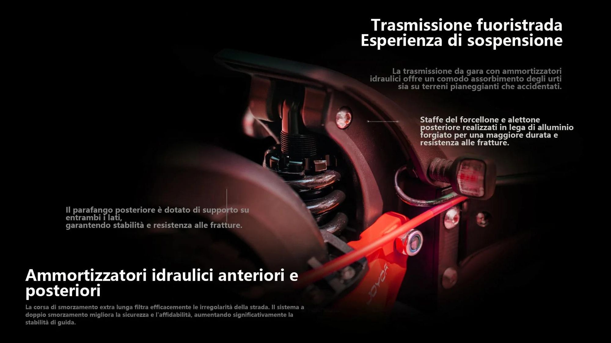 JOYOR T6E PRO Scooter elettrico pieghevole  ABE - Motore 500W Batteria 48V26AH Pneumatici off-road 10" - Nero