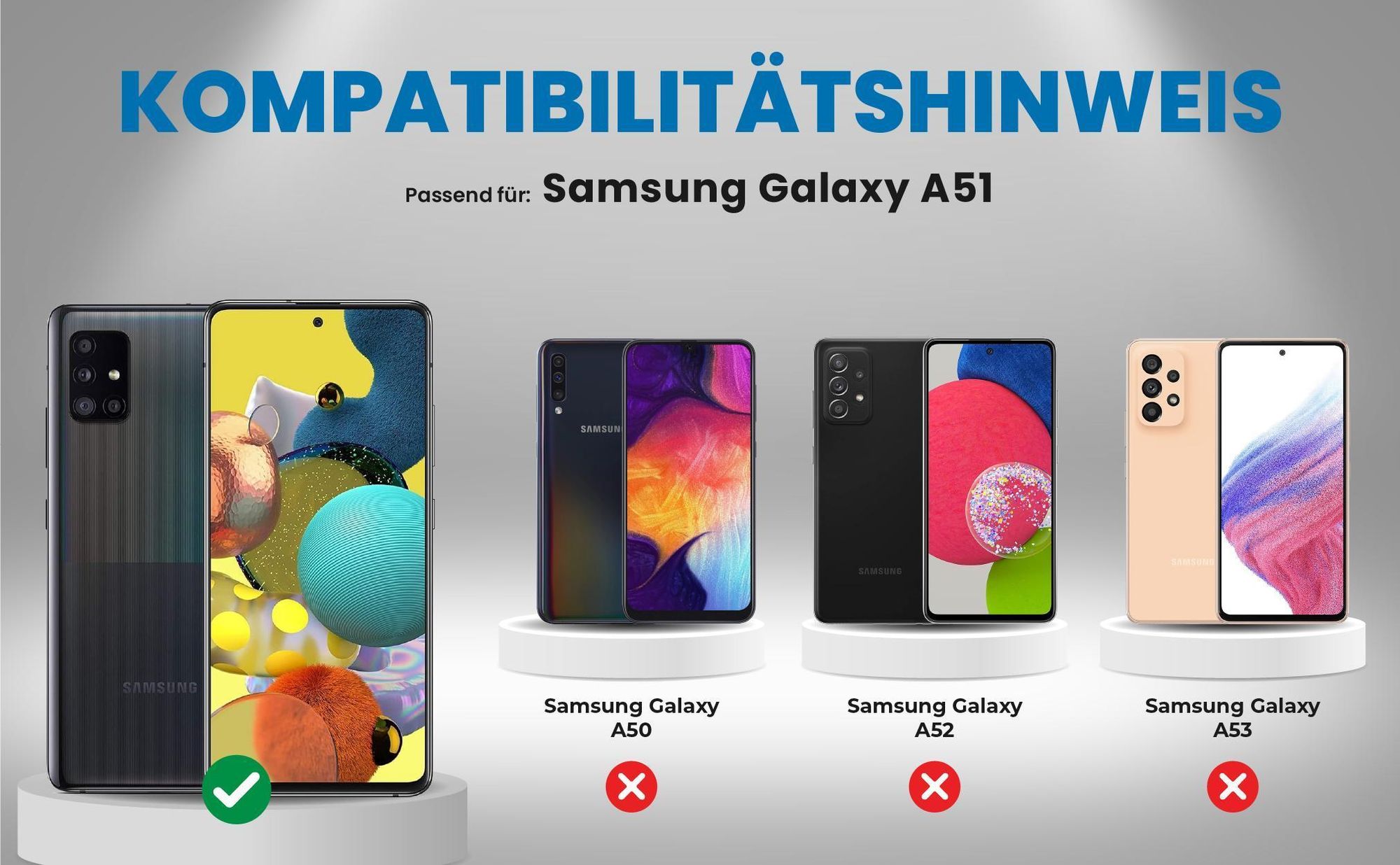 Kompatibilitätshinweise Hülle für Samsung Galaxy A51