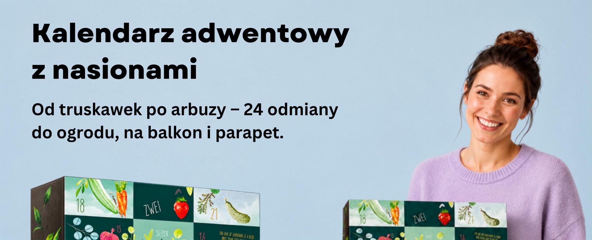 BOXILAND® nasiona kalendarz adwentowy 2026, warzywa zioła owoce kwiaty