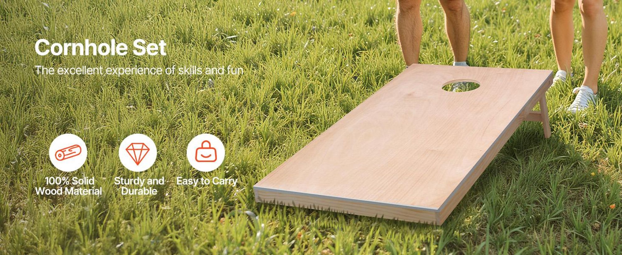 VEVOR Cornhole Set, 3x2 ft Corn Hole Spielbretter, Aluminium Wetterfest Tragbares Wurfbrett, Innen- und Außenfaltbares Cornhole-Spiel für Erwachsene, Enthält 8 Bohnenbeutel, für Garten Hinterhof Strand Camping, 2 Bretter+1 Tragetasche