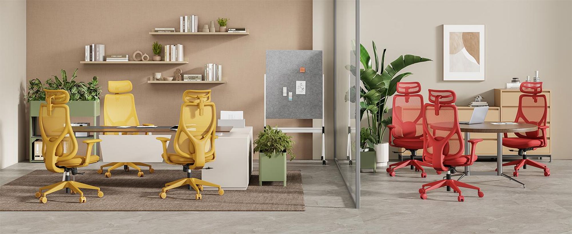 SENSE7 Moyo Ergonomischer Bürostuhl Schreibtischstuhl Gelb 3D-Armlehnen Netzrücken Lendenwirbelstütze Chefsessel Homeoffice PC Stuhl 150 kg