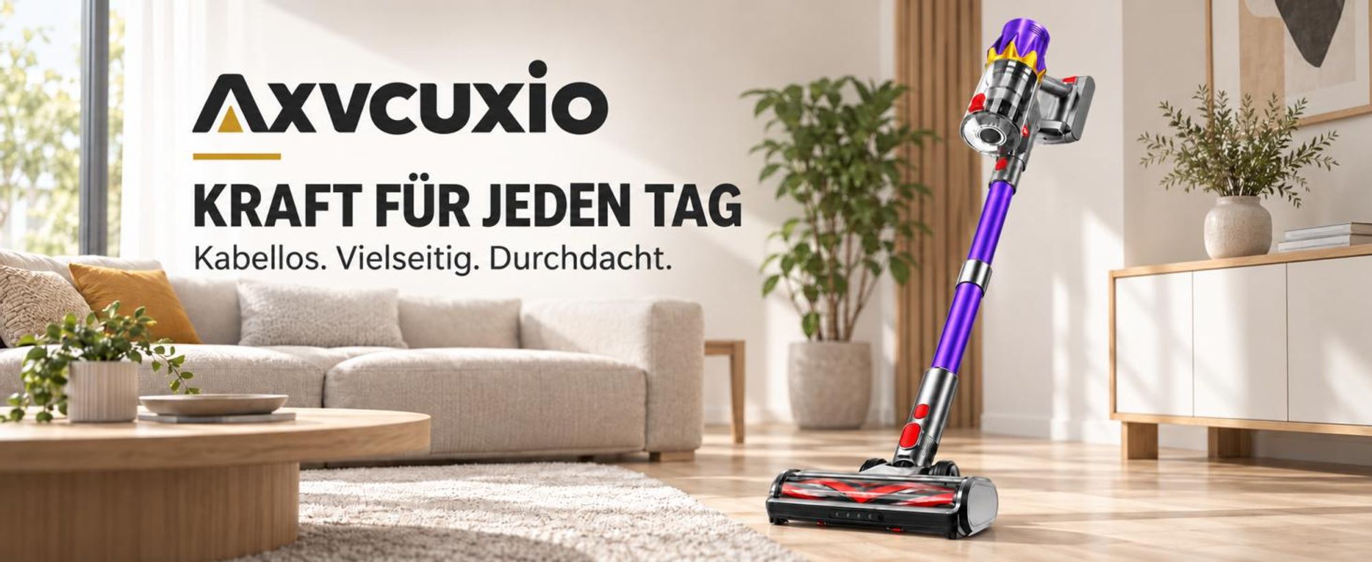 80000Pa Akku-Staubsauger 750W/80 Min., kabelloser Hand- und Stielstaubsauger, ultraleise, Smart-Display, leicht, Anti-Verwicklung für Tierhaare & Auto