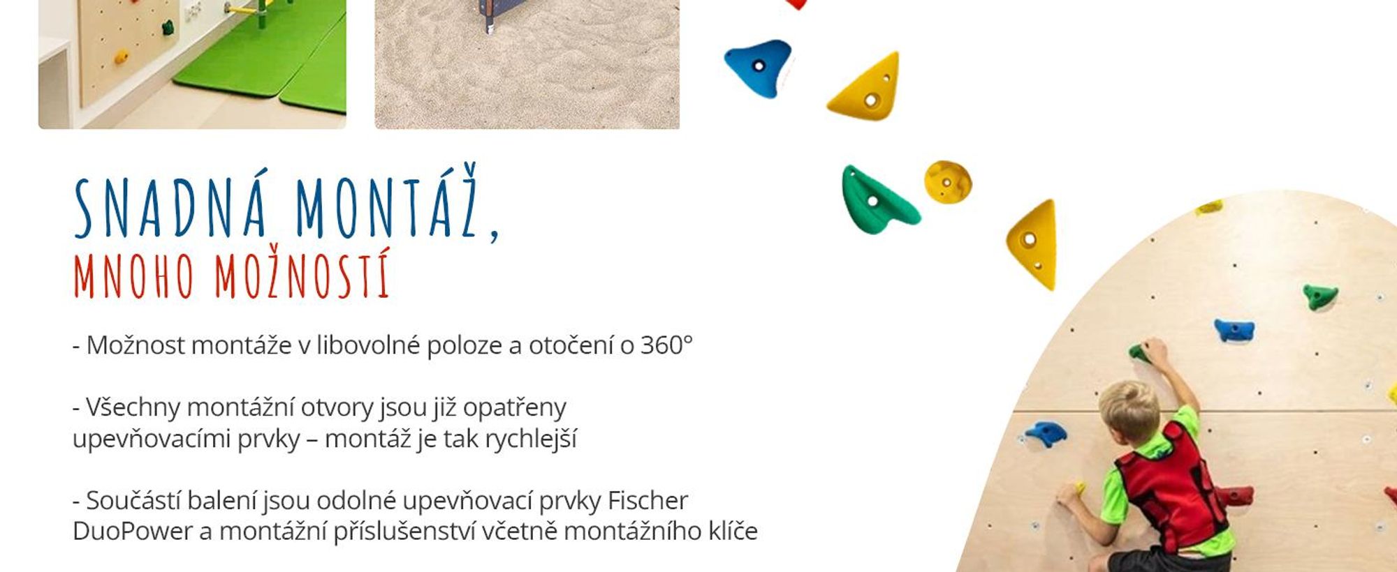 Create for you® – Lezecké Kameny Outdoor a Indoor - Úchyty na Lezení s Montážními Šrouby - pro Venkovní Zábavu Dětí - 5 Kusů