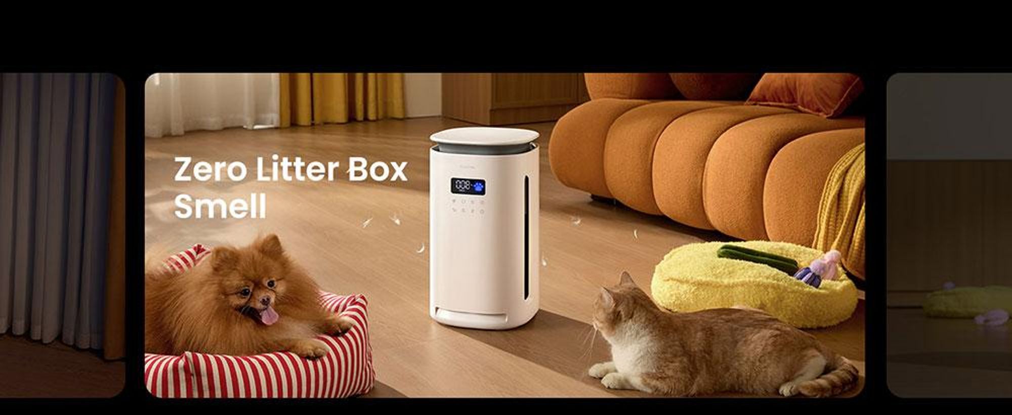 Provirtec Pawtent AP-12 Haustier-Luftreiniger: HEPA13, 4-seitiger Lufteinlass, 99% Gerüche, 23 dB leise, Auto-Modus