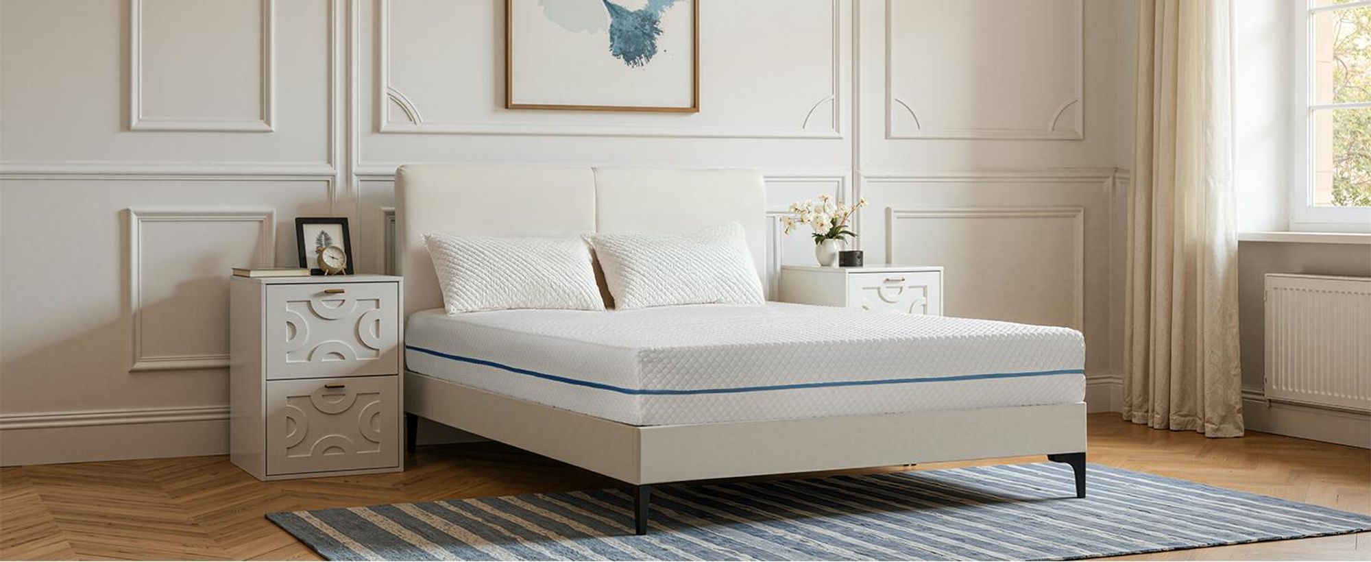 Materasso in schiuma fredda Tribesigns 90x200 cm, materasso 2in1 H3 e H4, materasso ortopedico a 7 zone, rivestimento lavabile, 100 notti di prova, 20 cm(2PS)