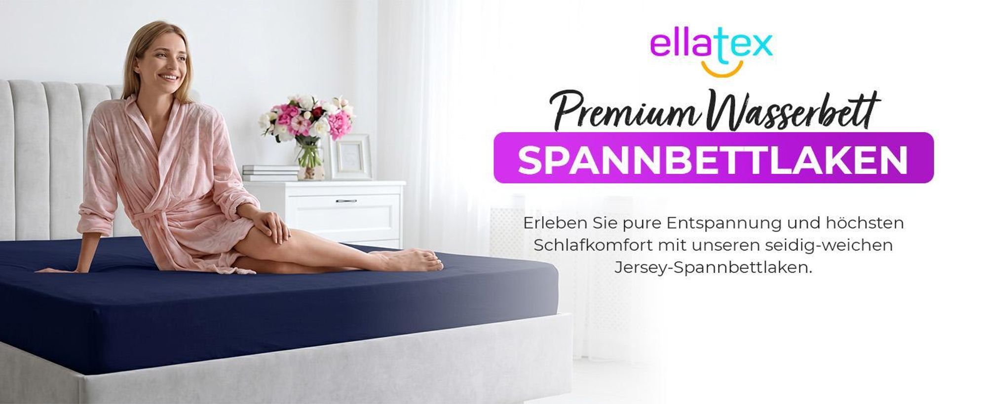 EllaTex Premium Spannbettlaken 200x220–220x240 Baumwolle-Elasthan 200 g/m² – Spannbetttuch 40 cm Steg, Boxspring & Wasserbett, Farbe: Anthrazit-Grau