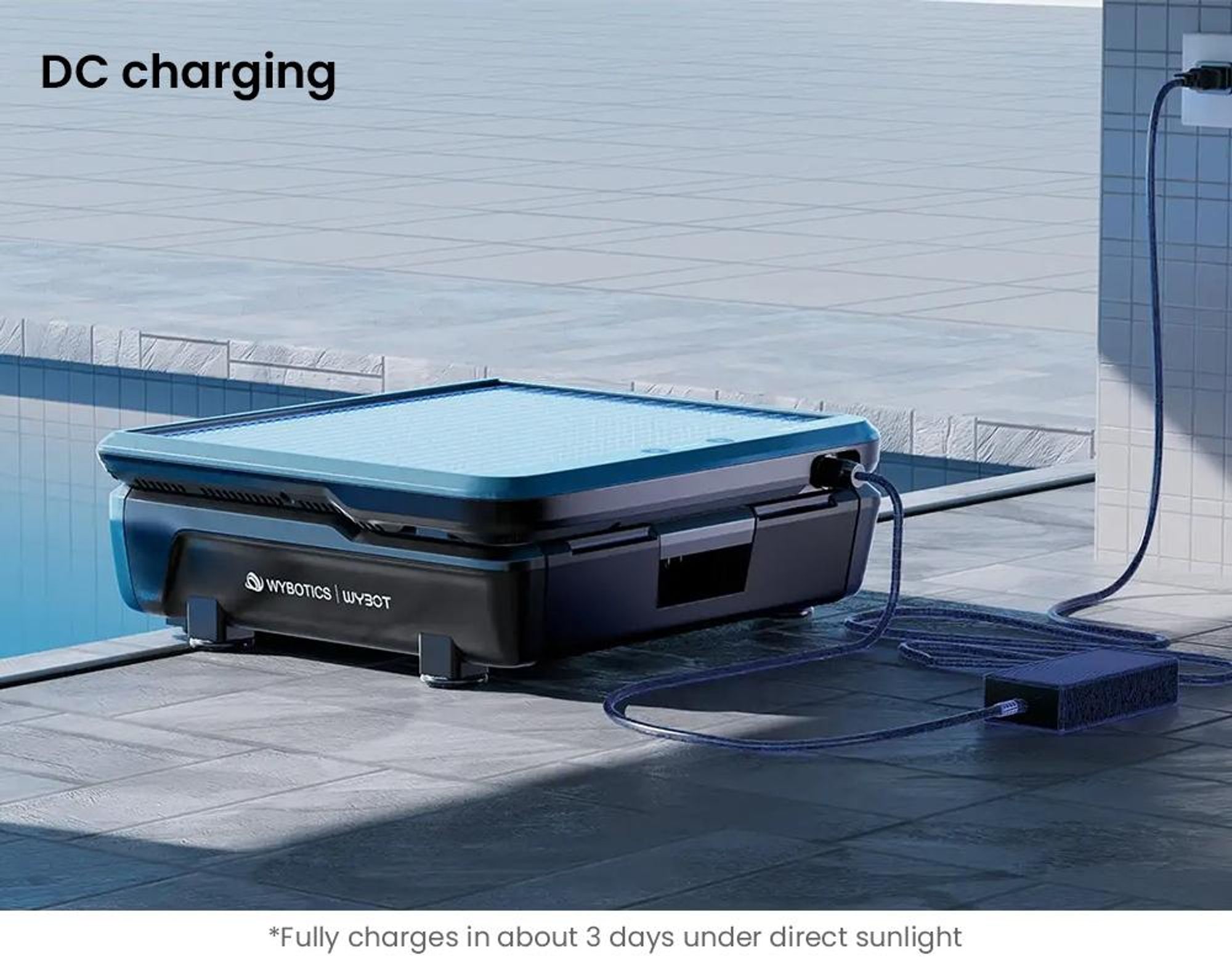 Robot per piscina WYBOT S3: mappatura 3D, visione artificiale, alimentazione solare/CC, svuotamento automatico da 10 litri, controllo tramite app
