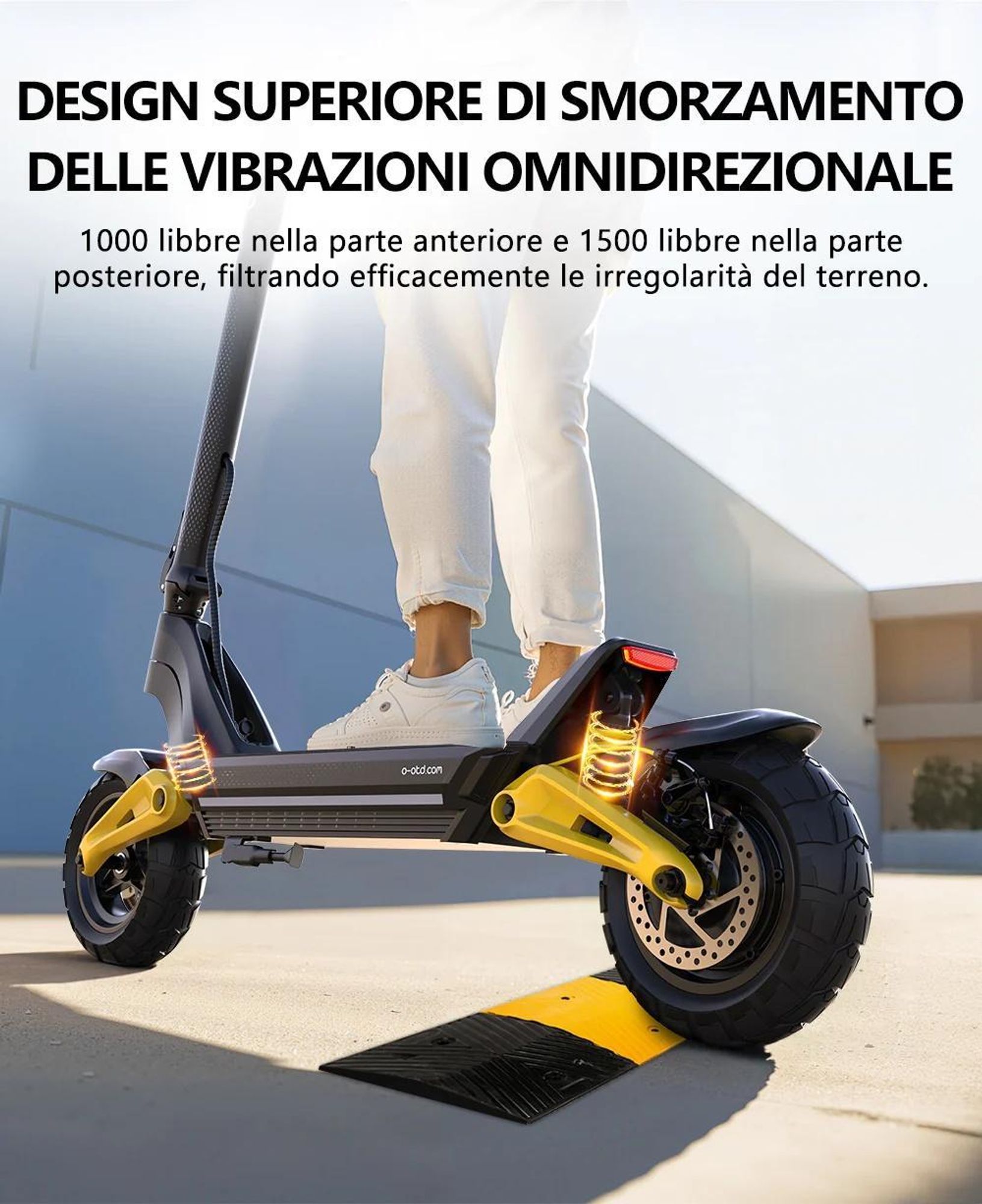 Monopattino elettrico OOTD S10 - Motore 1400W Batteria 48V20AH Pneumati 10" Freni A Disco - Nero