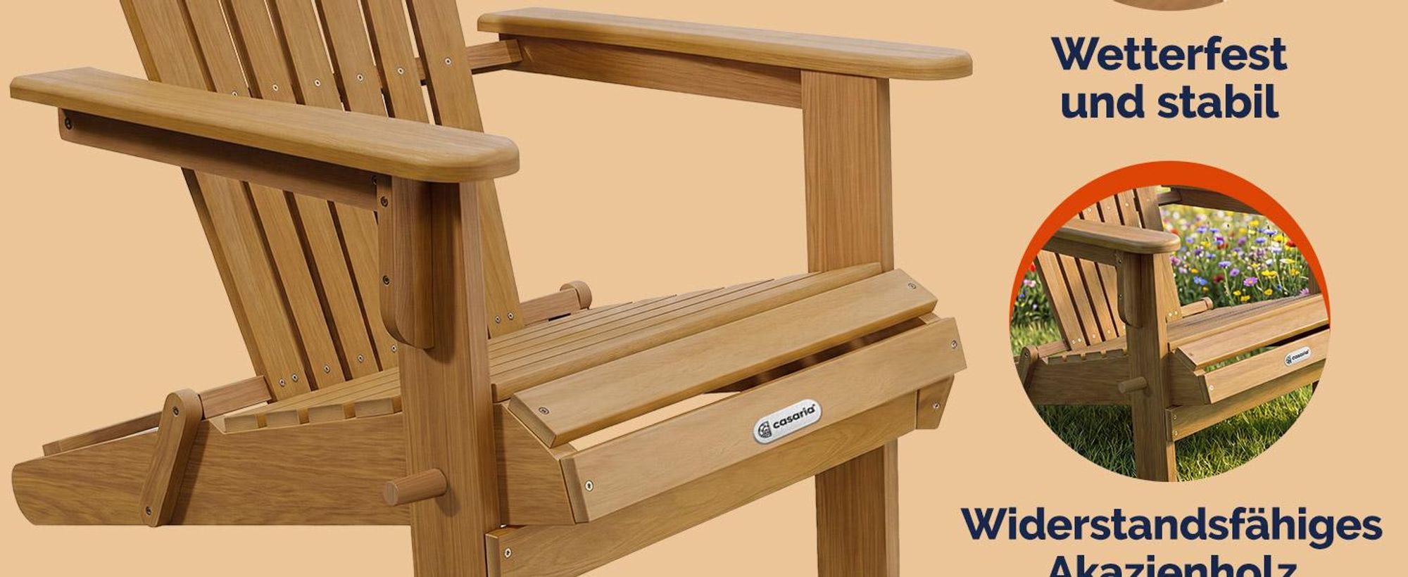 CASARIA® Sonnenliege Outdoor, klappbar, bis 160kg belastbar