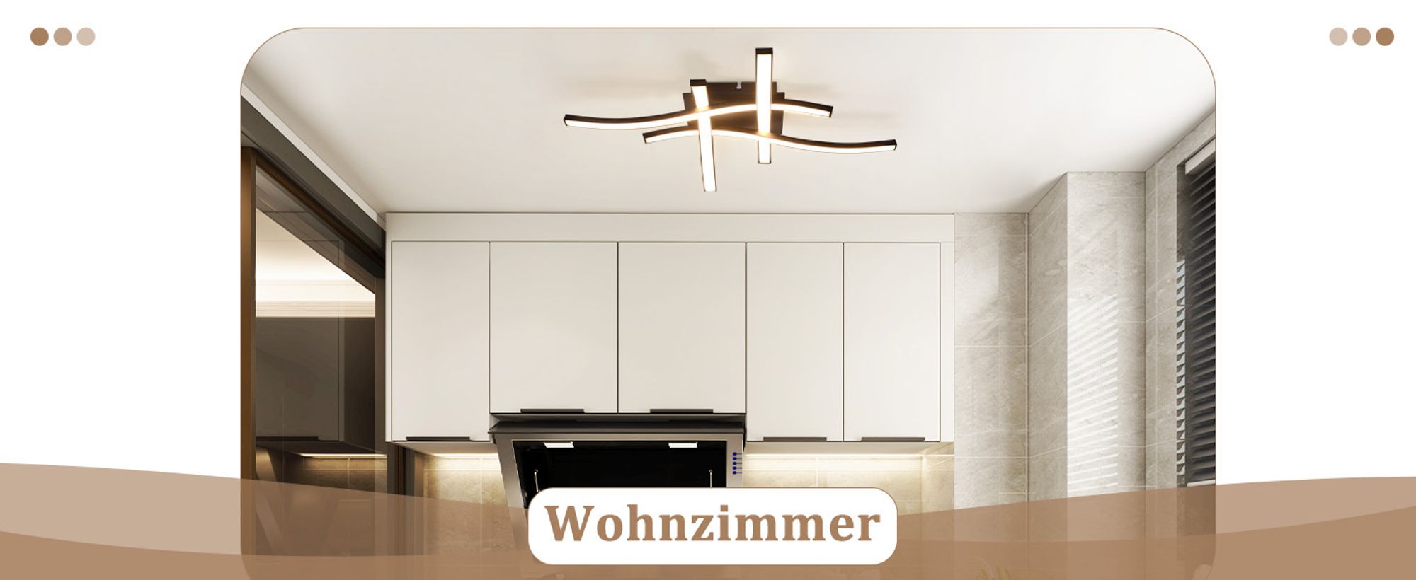 ZMH Deckenleuchten Schlafzimmer LED Schwarz 24W Wohnzimmer Licht 3000K Warmweiß Modernes Design Schlafzimmer Leuchten Metall Küche Leuchten