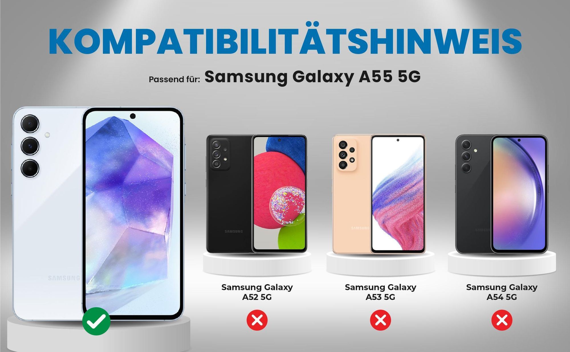 Kompatibilitätshinweise Hülle für Samsung Galaxy A55 5G