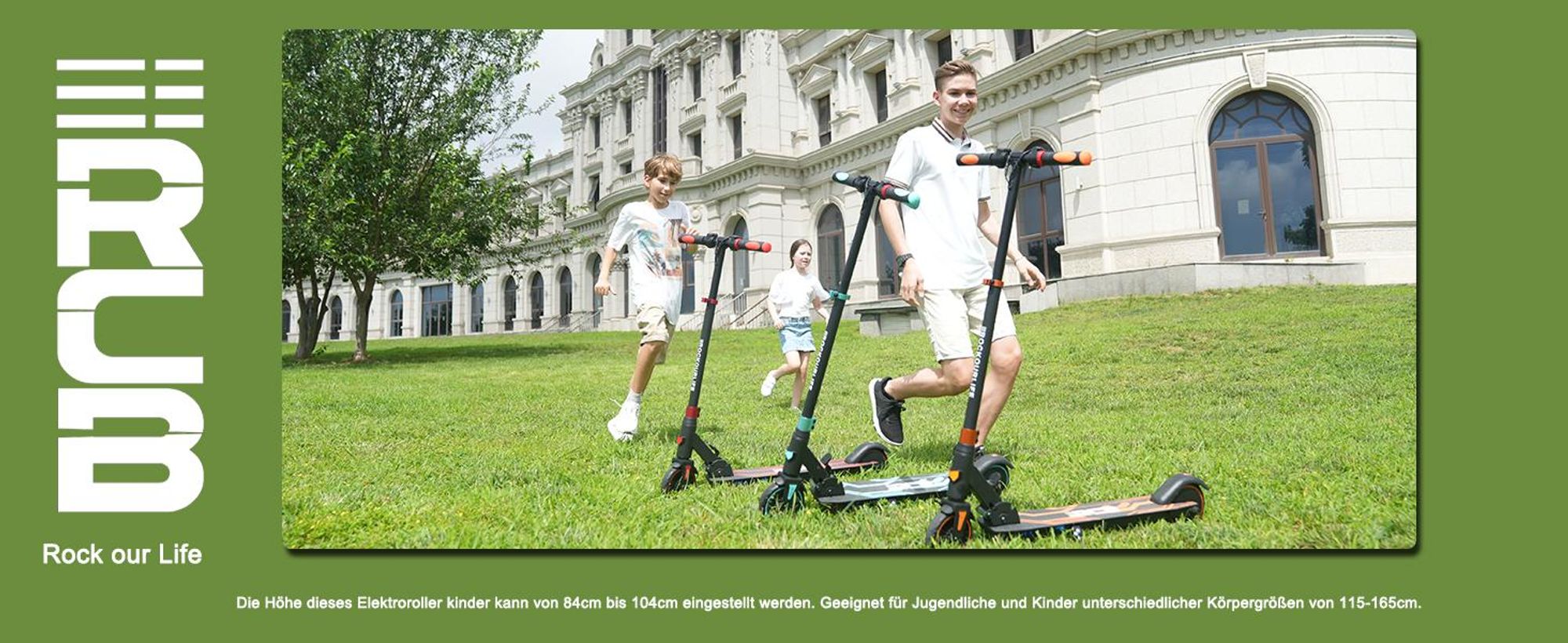 RCB Elektroroller Kinder , Faltbarer E Scooter Kinder , Max Reichweite 16KM , Höchstgeschwindigkeit 20KM/H , E Roller für Kinder und Jugendliche