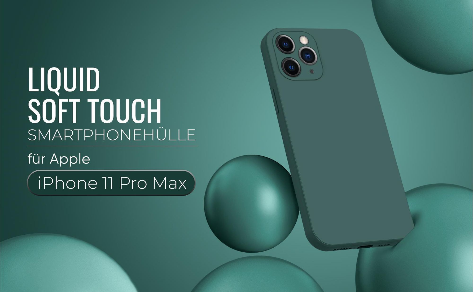 Liquid Soft Touch Smartphone Hülle in Grün für Apple iPhone 11 Pro Max