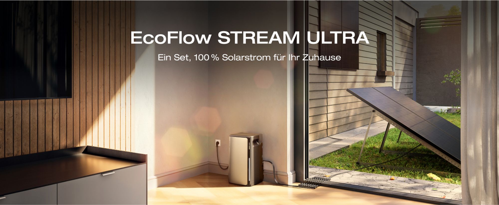 EcoFlow STREAM Ultra 1,92 kWh Balkonkraftwerk mit Batteriespeicher, Plug & Play Solarsystem, 2 800 W Solareingang (4 MPPT), 1 200 W Dual AC-Anschlüsse