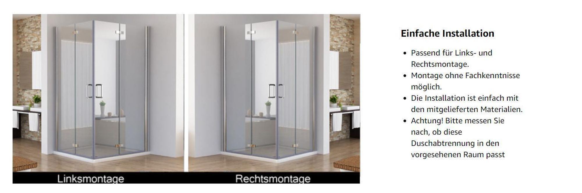 MIQU Duschkabine 90x90x195 cm Eckeinstieg Falttür 180º Duschwand Duschabtrennung NANO Glas