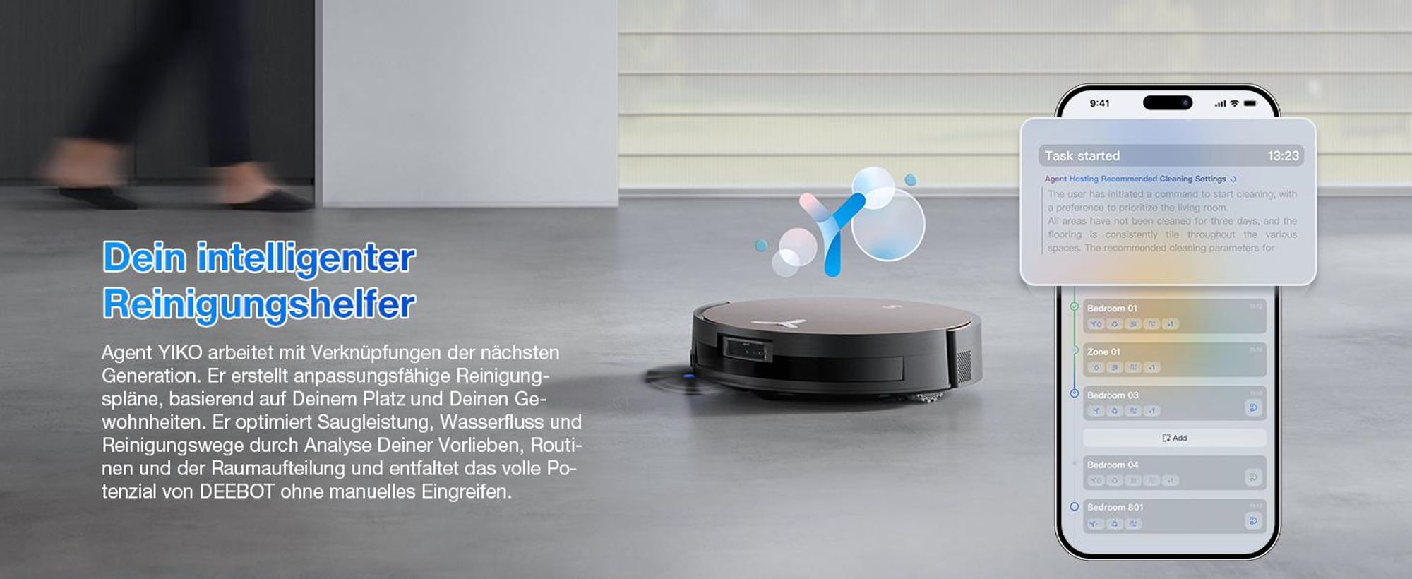 ECOVACS X11 PRO OMNI Staubsauger Roboter mit Wischfunktion, Blast + 19.500 Pa, ultraschnelles Akkuladen, OZMO Roller 2.0, Klettern max. 4 cm Höhe