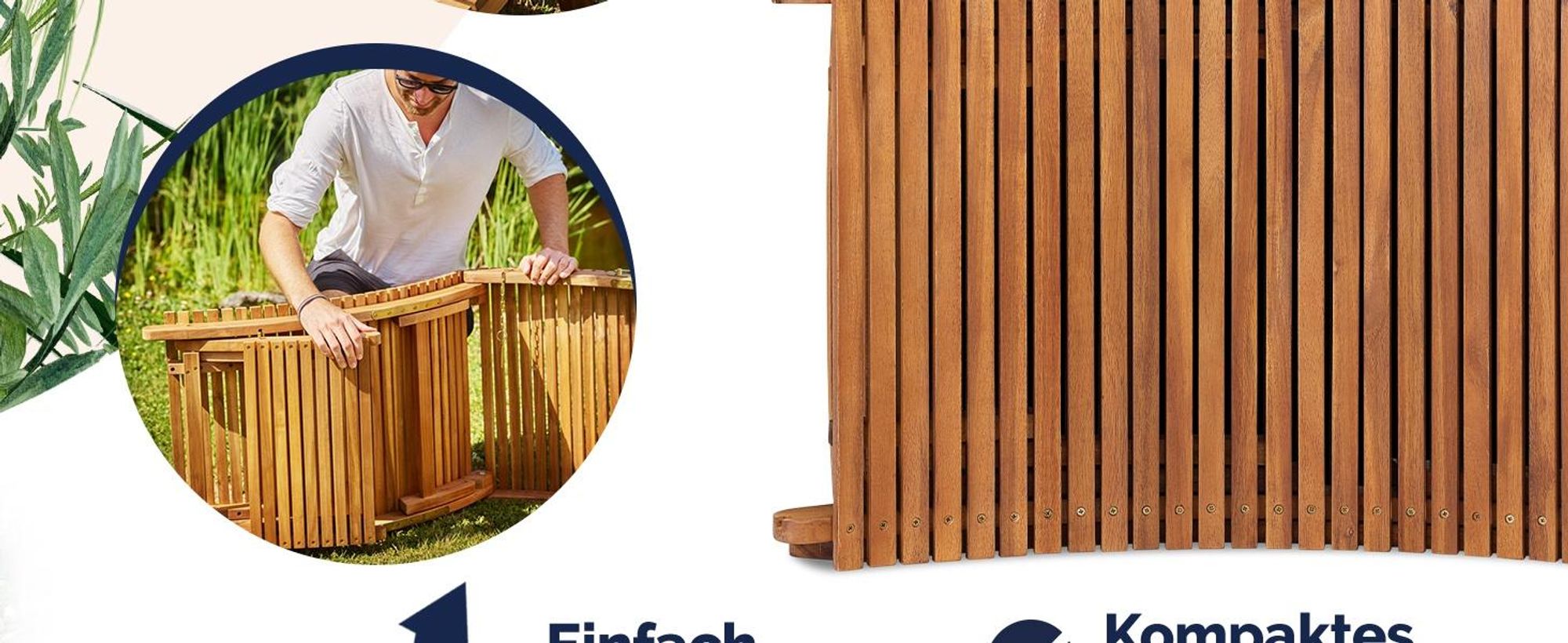 CASARIA® Sonnenliege Klappbar mit Kofferfunktion FSC®-Zertifiziert