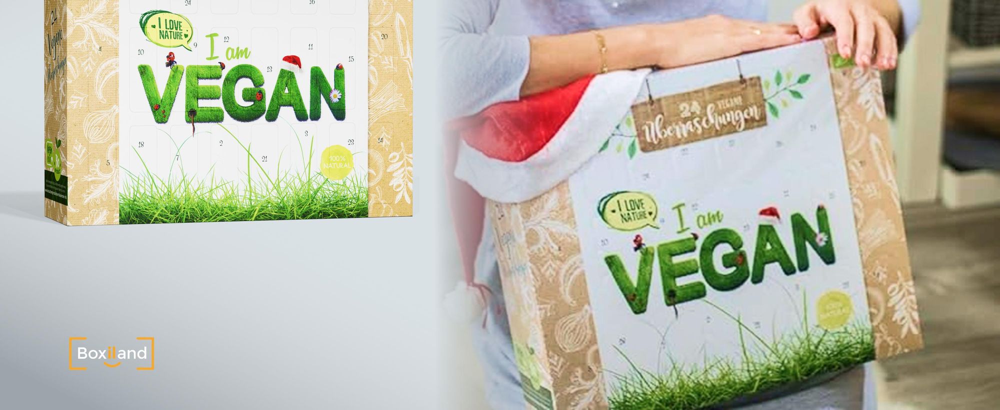 BOXILAND® calendrier avent vegan 2026, 24 snacks végétaux, sucreries