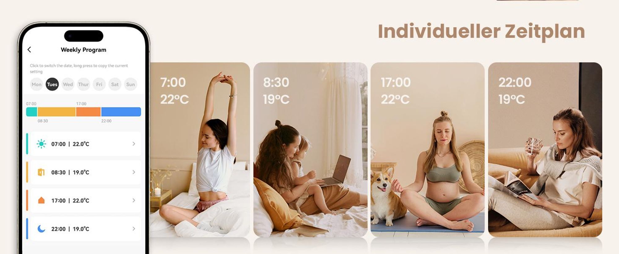 EMKE Heizkörperthermostat Intelligent mit Smart Gateway – Weiß ABS-Gehäuse Fernsteuerung Fenster-Offenerkennung & Kindersicherung