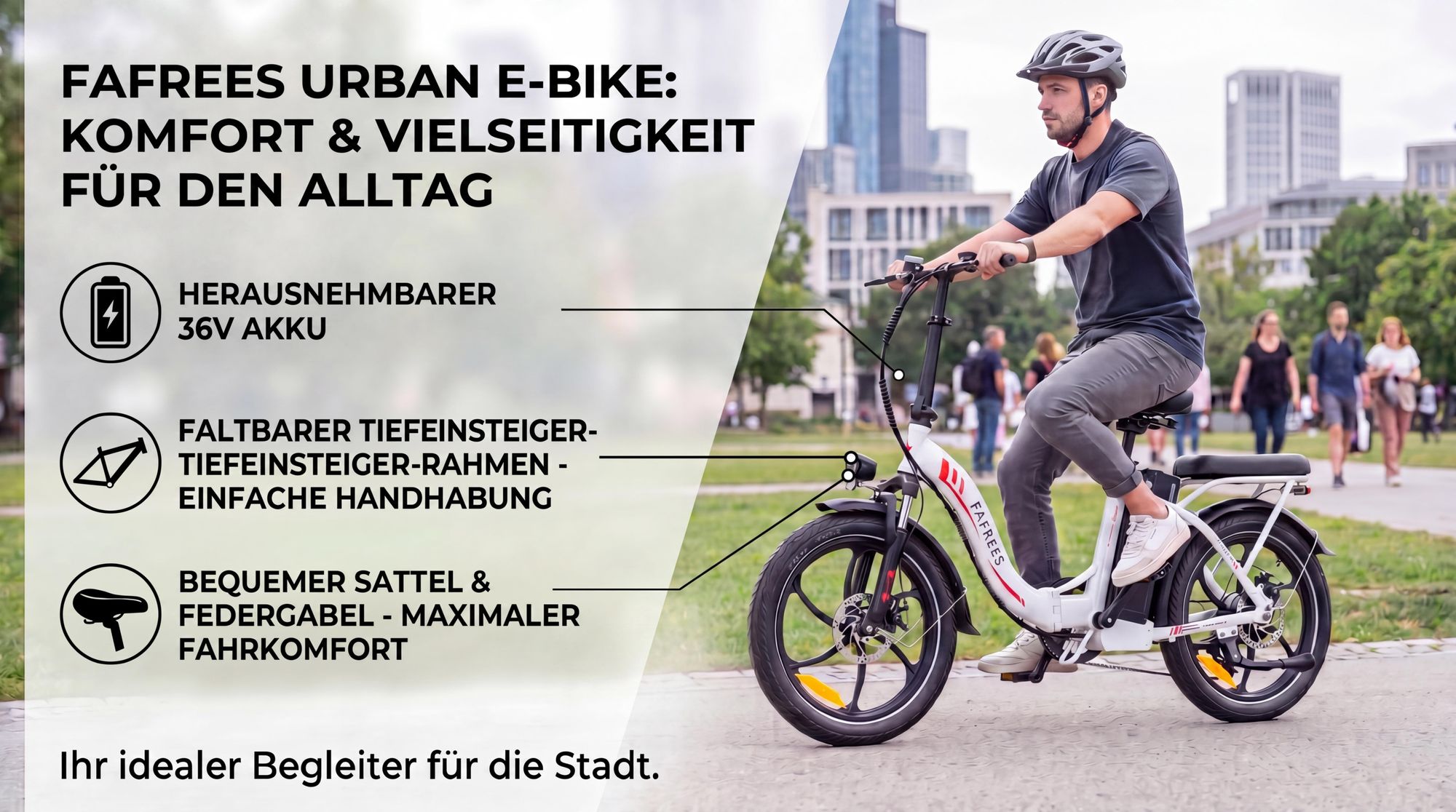 E-Bike Rostfreie Aluminiumlegierung 36 V 20 Ah 720 Wh City e bike 20 Zoll Wasserdicht IP54 bis zu 110 - 150 km mit 7 Gang, Weiß