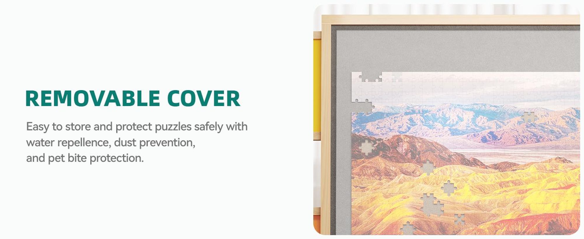 YITAHOME Puzzletisch mit 4 Schubladen, Puzzelbrett für 1500 Teile, höhen- und winkelverstellbar, mit Abdeckung & Aufbewahrungsregal