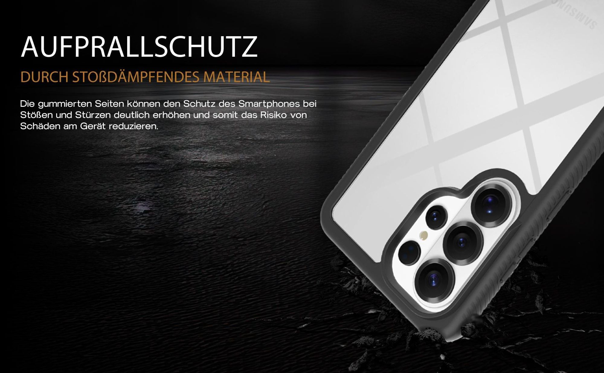 Smartphonehülle in Schwarz für Samsung Galaxy S26 Ultra mit Aufprallschutz